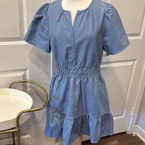 EUC THML Light Blue Faux Leather Mini Dress